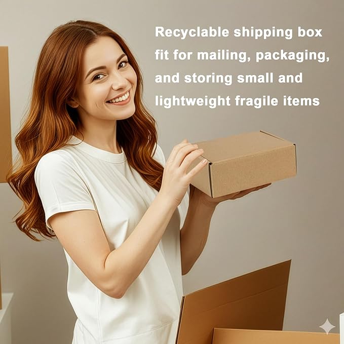 MEBRUDY 6x4x2 Inches Shipping Boxes Pack of 75, Small Corrugated Cardboard Box for Mailing Mailer Packing, Brown