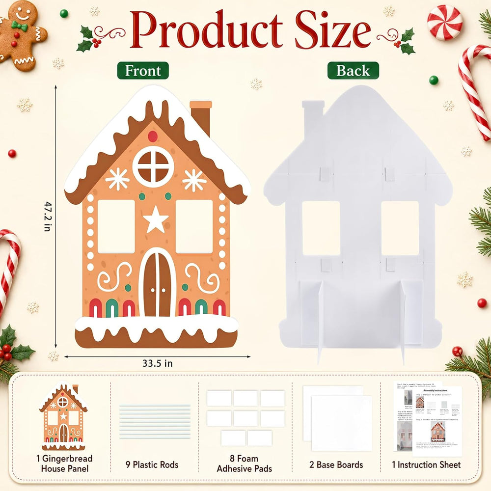 3.9ft 1pcs Gingerbread House Cardboard Cutout Christmas Standee Prop
