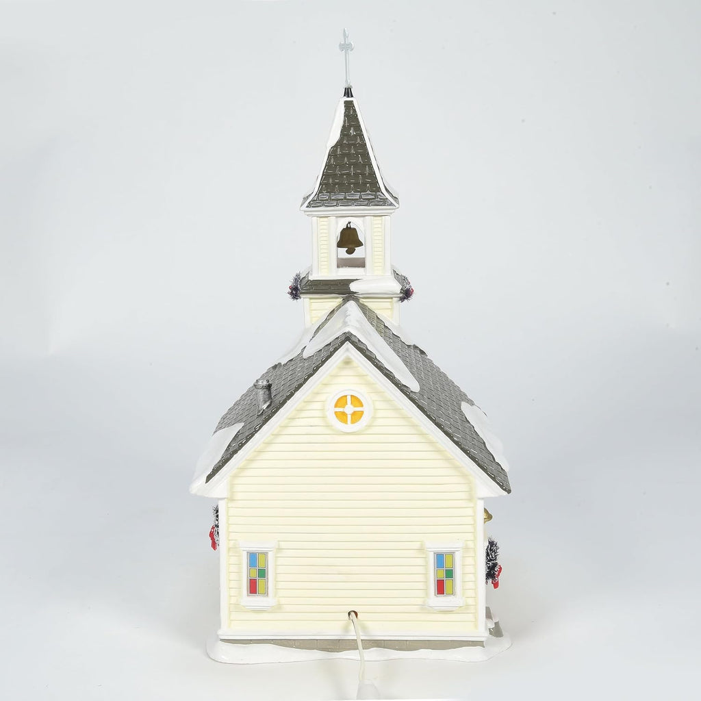 Department 56 Original Snow Village Holy Family Church Lit Building and Figurine Set, 10.63 Inch, Multicolor