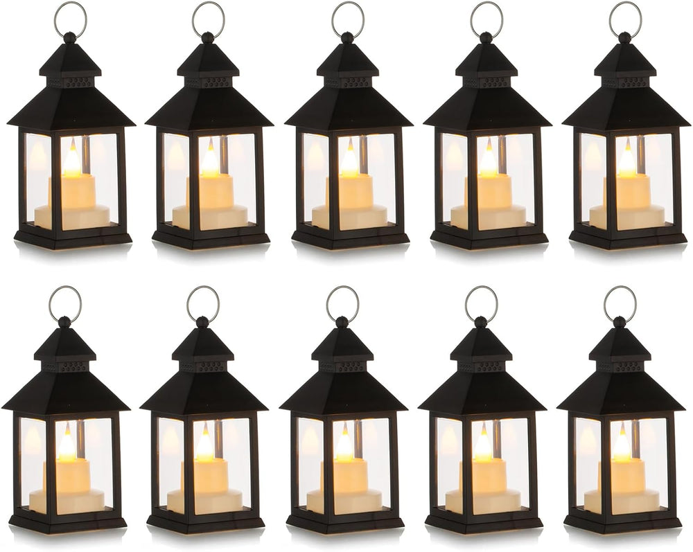Romadedi Mini Lanterns Decorative, Black, Pack of 10