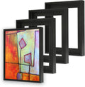 4 Pack Floater Frames for 12"x18" Art Paintings with 0.6"~0.9" Deep Black