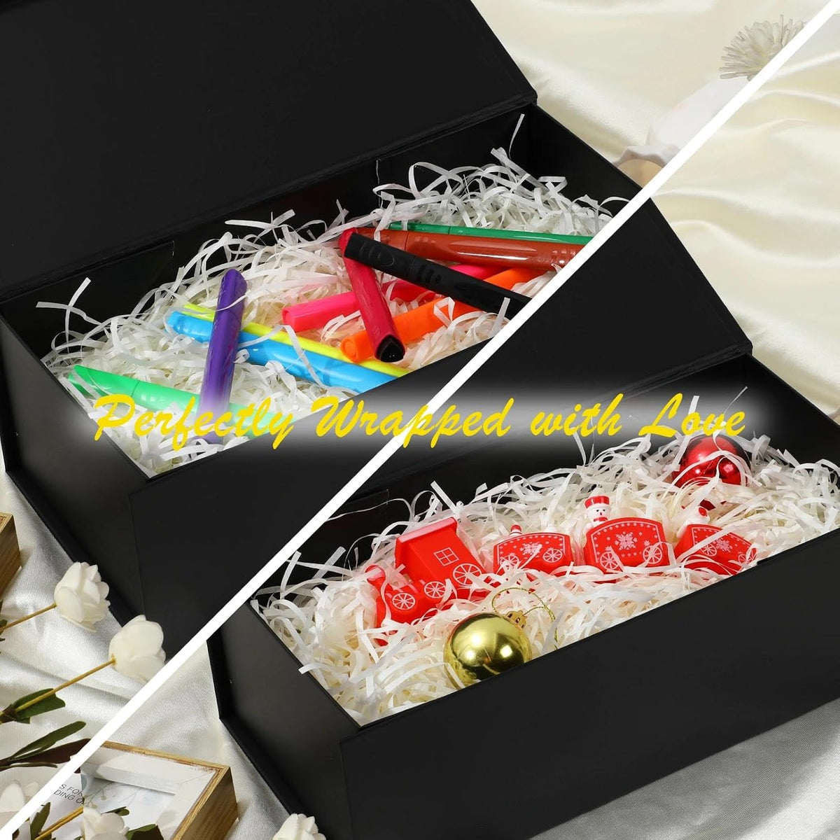 ilomaozx black gift box, 11.5x7.8x3 gift boxes for showing dimensions