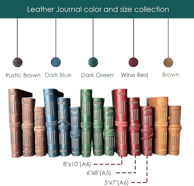 Large Notebook Journal - Genuine Leather Journals for Writing A4 Size Diary 8x10 Inch, Notepad For Women and Man, Gifts,Work,Travel Wine Red