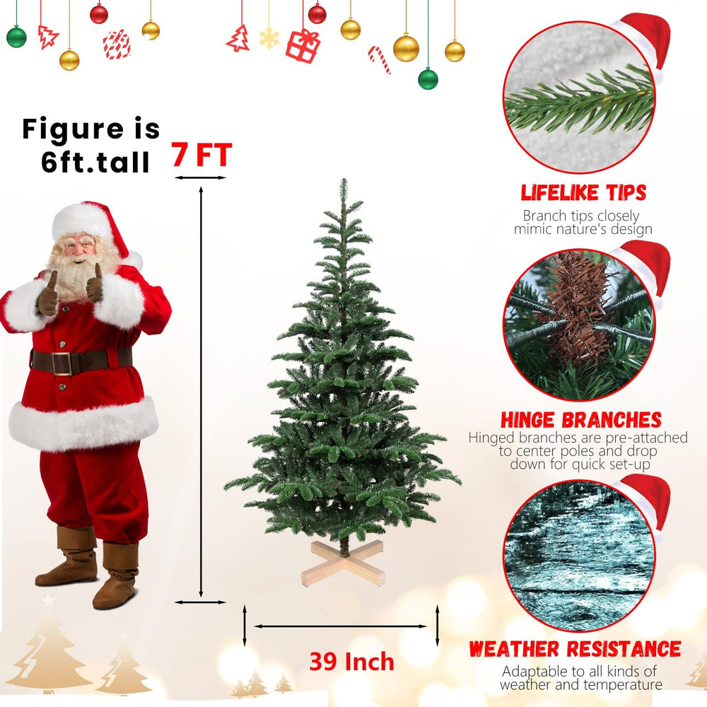 7ft Perlit Christmas Tree, Artificial Christmas Tree with 941 PE/PVC Mixed Br...