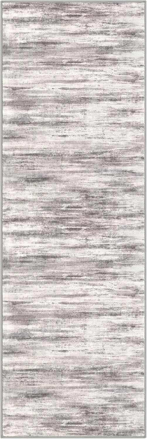 KOZYFLY Modern Kitchen Runner Rug 2x6 Washable Rug Runner Stone Gray