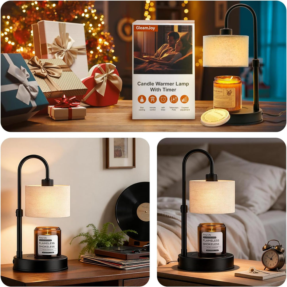 Dimmable Candle Warmer Lamp with Remote Control & Timer