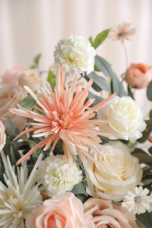 Serra Flora Artificial Flowers Combo Box Set Faux Flowers Bulk Flower Leaf with Stems Arrangements for DIY Wedding Bouquets Party Table Centerpieces Home Decorations Indoor Outdoor