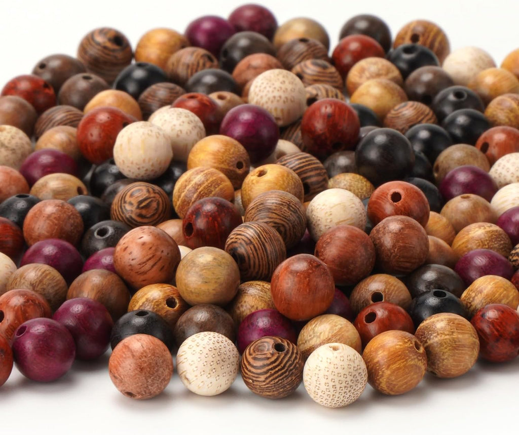 Prometis 500pcs 8mm Natural Sandalwood Round Mala Beads for Jewelry Making