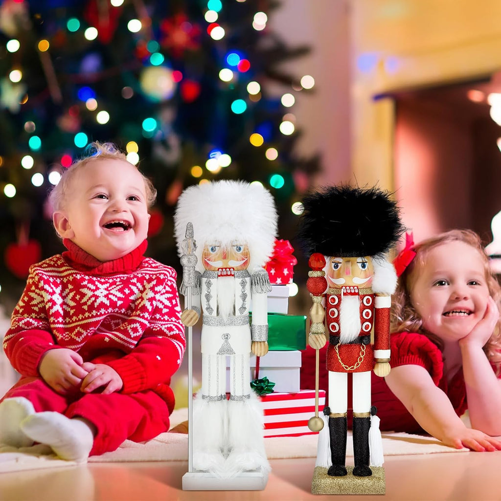 soaoo 2 pcs christmas nutcracker ornament 14'' wooden, package contents