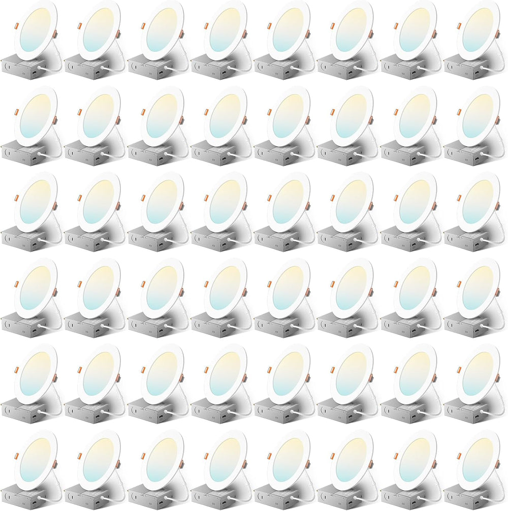 Amico 48 Pack 6 Inch 5CCT LED Ultra-Thin Recessed Ceiling Light, 1050LM