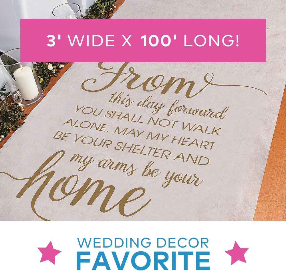 Fun Express White Wedding Aisle Runner 100 Foot