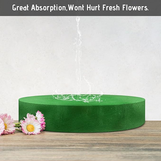 Max Shape Round Floral Foam Blocks,Large Dry Floral Foam for Artificial Flowers,Craft Project,Wedding Aisle Flowers,Arty Decoration 6 Pack (9.84'')