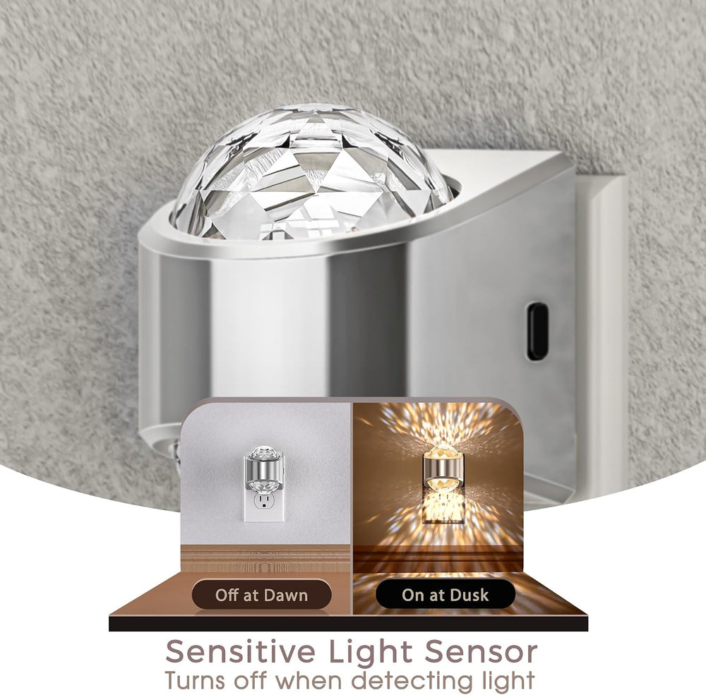 Night Light, Sliver Projector Night Lights Plug into Wall 2 Pack
