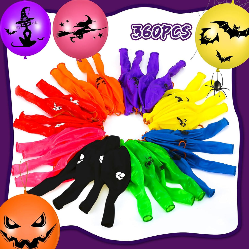 120 Pcs Halloween Punch Balloons Bulk 18 Inch Latex Halloween Prizes Bulk