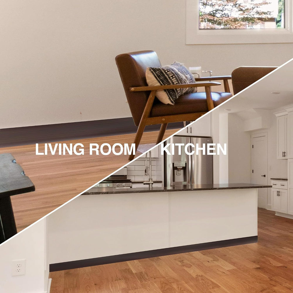Black Walnut Wall Molding Trim 3 Inch x 20 Feet, Wall Base Baseboard Molding ...