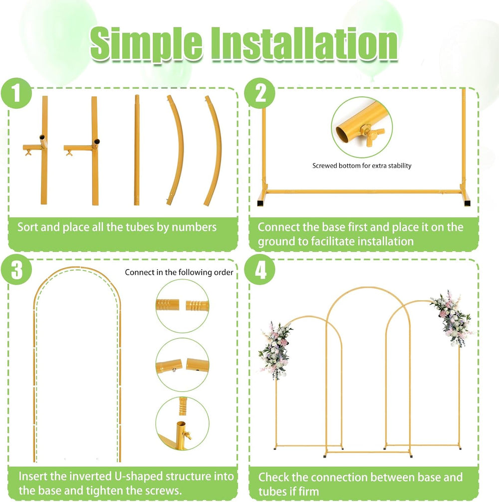 7.2FT Arch Backdrop Stand and Green Cover Set,Balloon Arch Stand