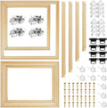 4 Pack Canvas Stretcher Bars, 4 Sizes Included (12/16/18/20 Inch), Easy to Assemble DIY Wooden Frame Kit for Painting, Prints, Posters, Embroidery(4 Sizes)