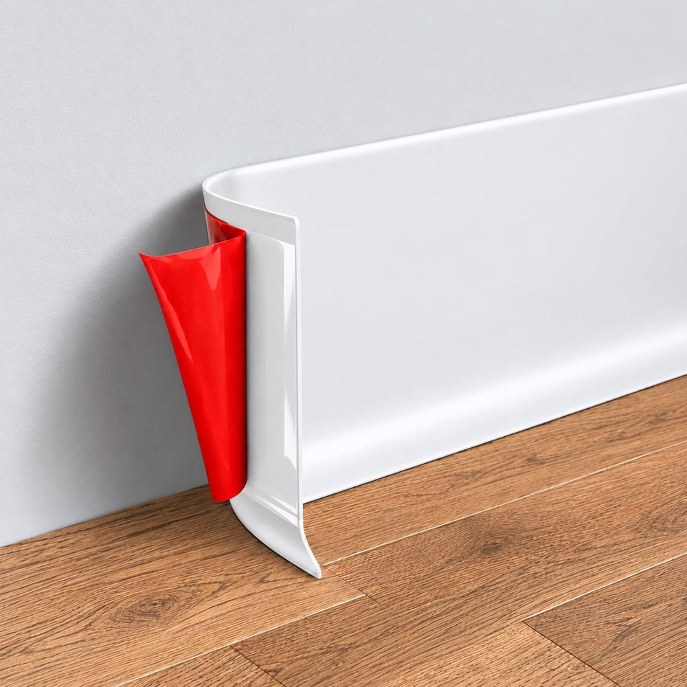 Peel and Stick Vinyl Baseboard Trim, 6 in x 20 ft Vinyl Wall Base, White