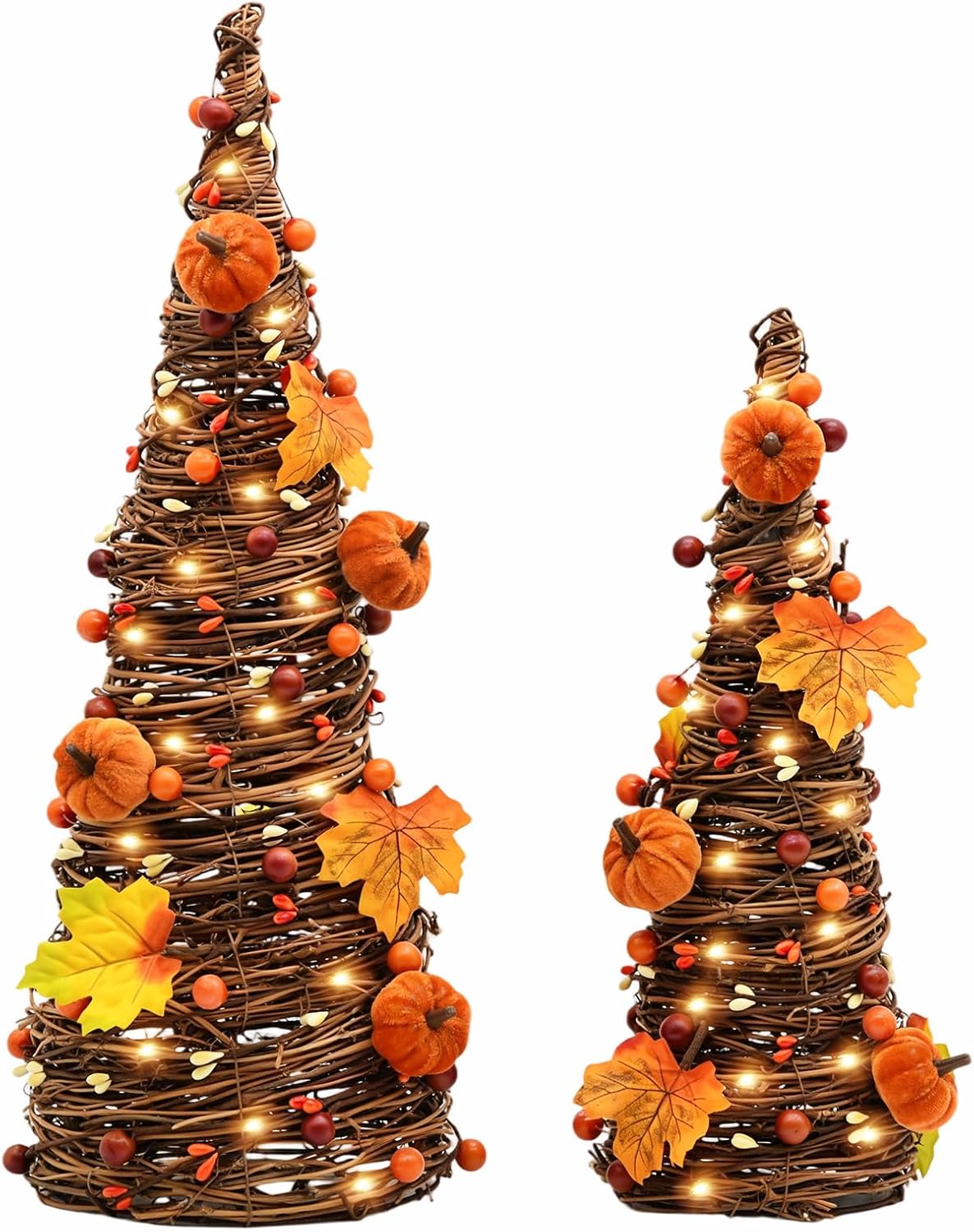Lighted Fall Table Tree Decor, Farmhouse Pumpkin Fall Decorations for Home