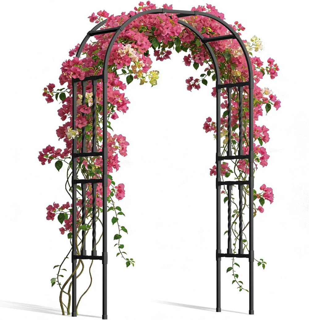 Square Tube Metal Garden Arch Trellis for Climbing Plants,4.9x7.9FT