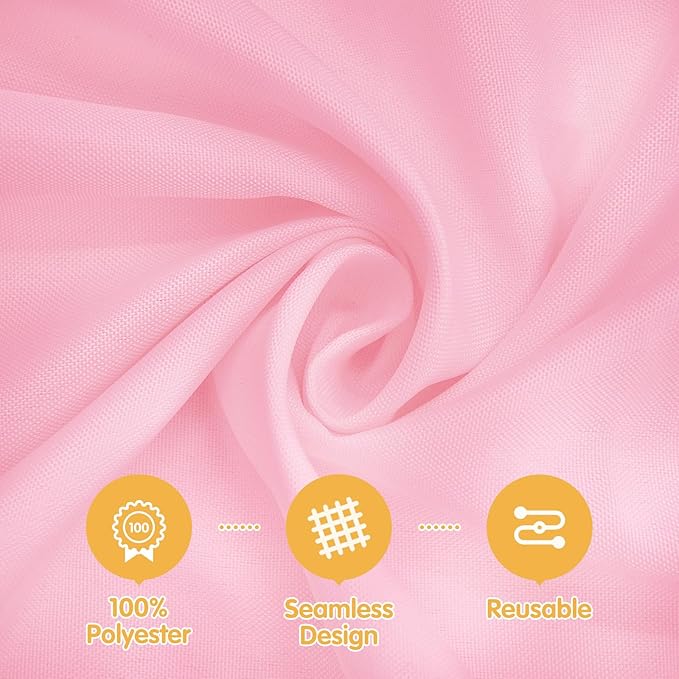 BRILLMAX 6 Pack Pink Round Tablecloths 132 Inch - Circle Bulk Linen Polyester Fabric Washable Table Cloth Cover for Wedding Reception Banquet Birthday Party Buffet Restaurant