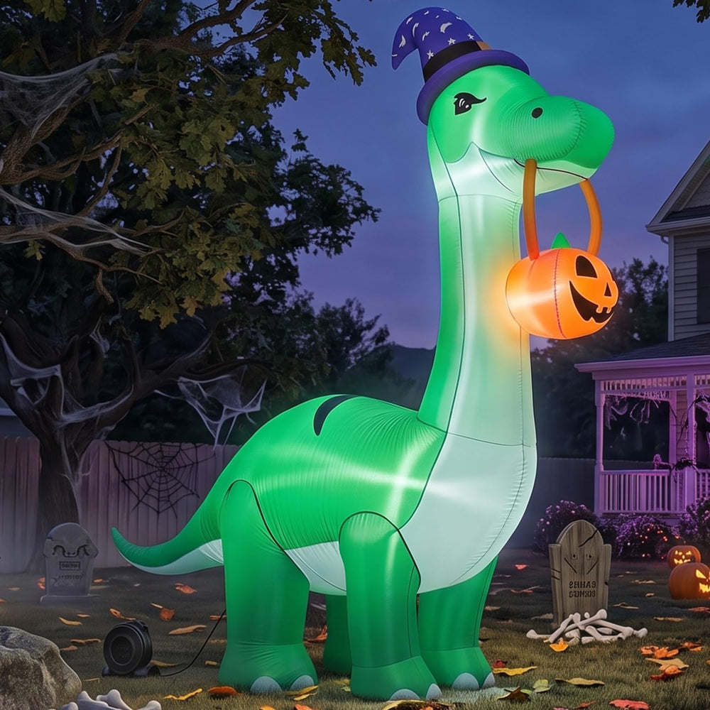 12FT Giant Halloween Decorations Inflatable Dinosaur Outdoor Decor.