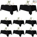 Fitable 8 Pack Rectangle Tablecloths: Stain Resistant Wrinkle Free Fabric Table Clothes, Washable Reusable Polyester Table Covers for Wedding Party Birthday Banquet Reception(Black, 60x102 Inch)