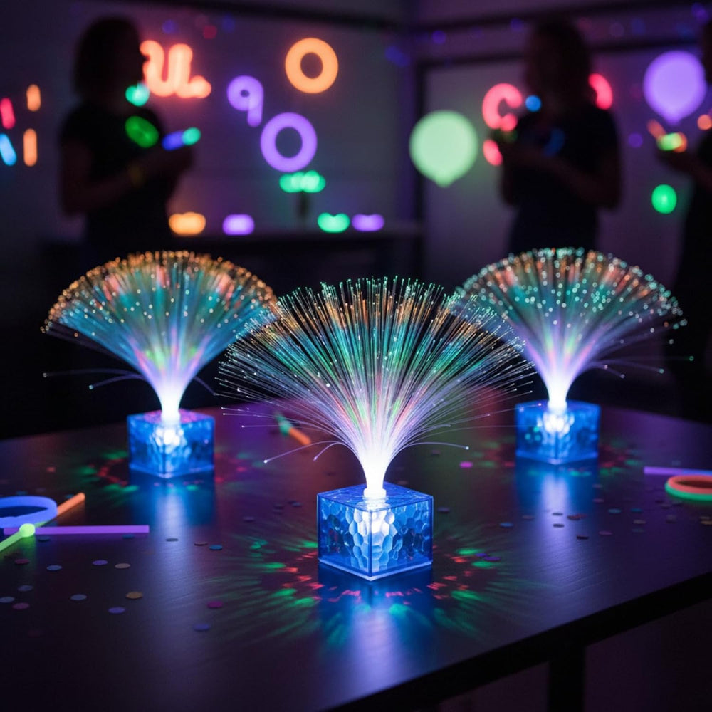 16 Pcs Mini Fiber Optic Lamp Bulk Glow Dark Party Favors, 6 Inch