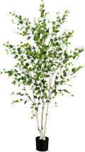Nearly Natural 7 ft Artificial Birch Tree with Real Touch Leaves