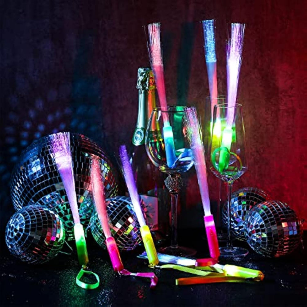 Junkin 800 Pcs Fiber Optic Wands Bulk, LED Glow Sticks with Batteries