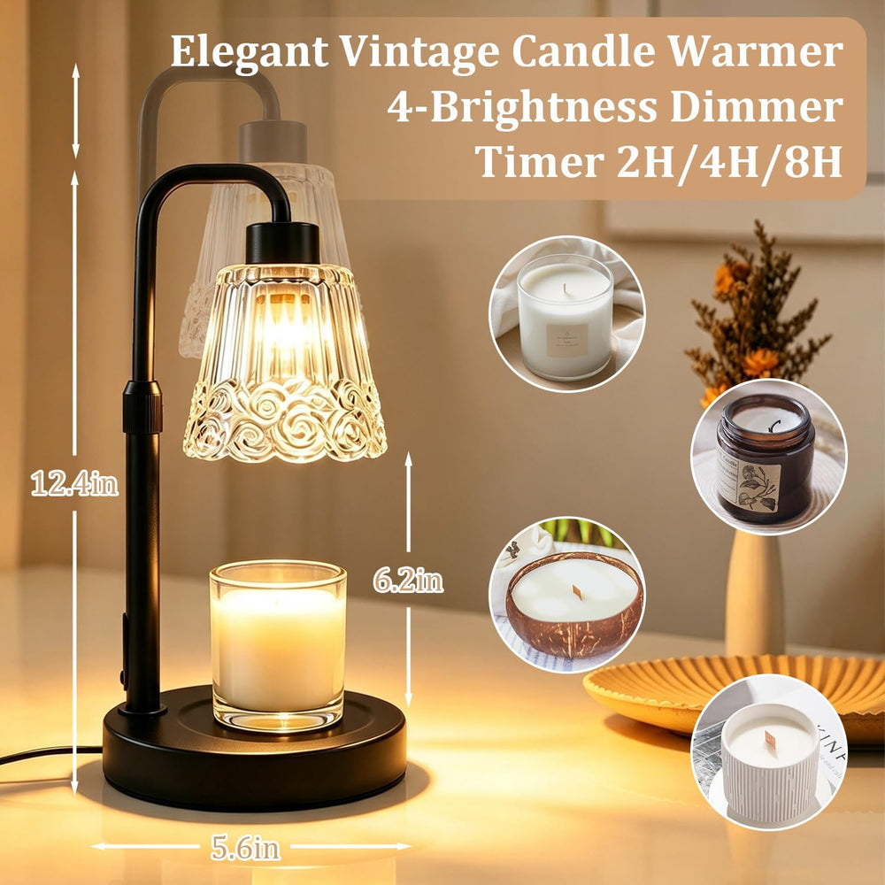 Candle Warmer Lamp with Timer,Dimmable Adjustable Height Candle heater