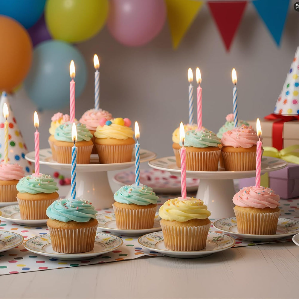 50 Pack (3500 Count) Bulk Spiral Birthday Candles,Multicolored