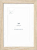 Opposite Wall - 5x7 in - Natural Solid Oak Wood Picture Frames with Mat - Wall Hanging & Tabletop Photo Frame - Pictures Display 4x6 with Mat, 5x7 without - Office, Gallery & Home Decor