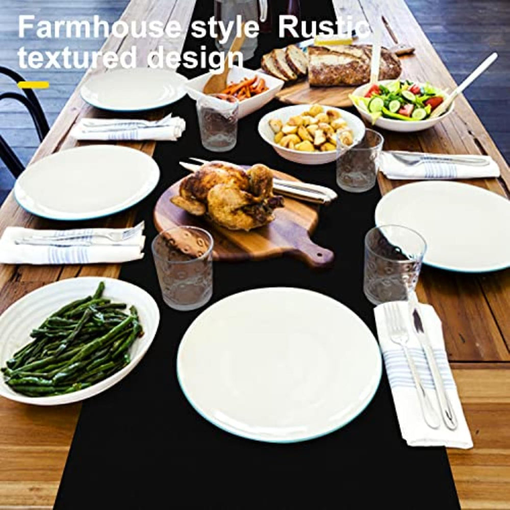 Waterproof Wipeable Table Runner, Thick Farmhouse Table Runner, Dresser Runne...
