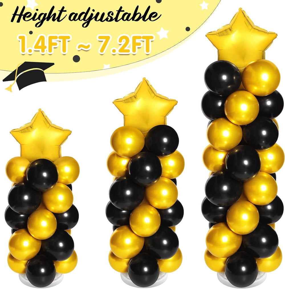 2 Sets of Balloon Column Stand Kit with 2 Star Balloons 100 Latex Balloons 2 ...