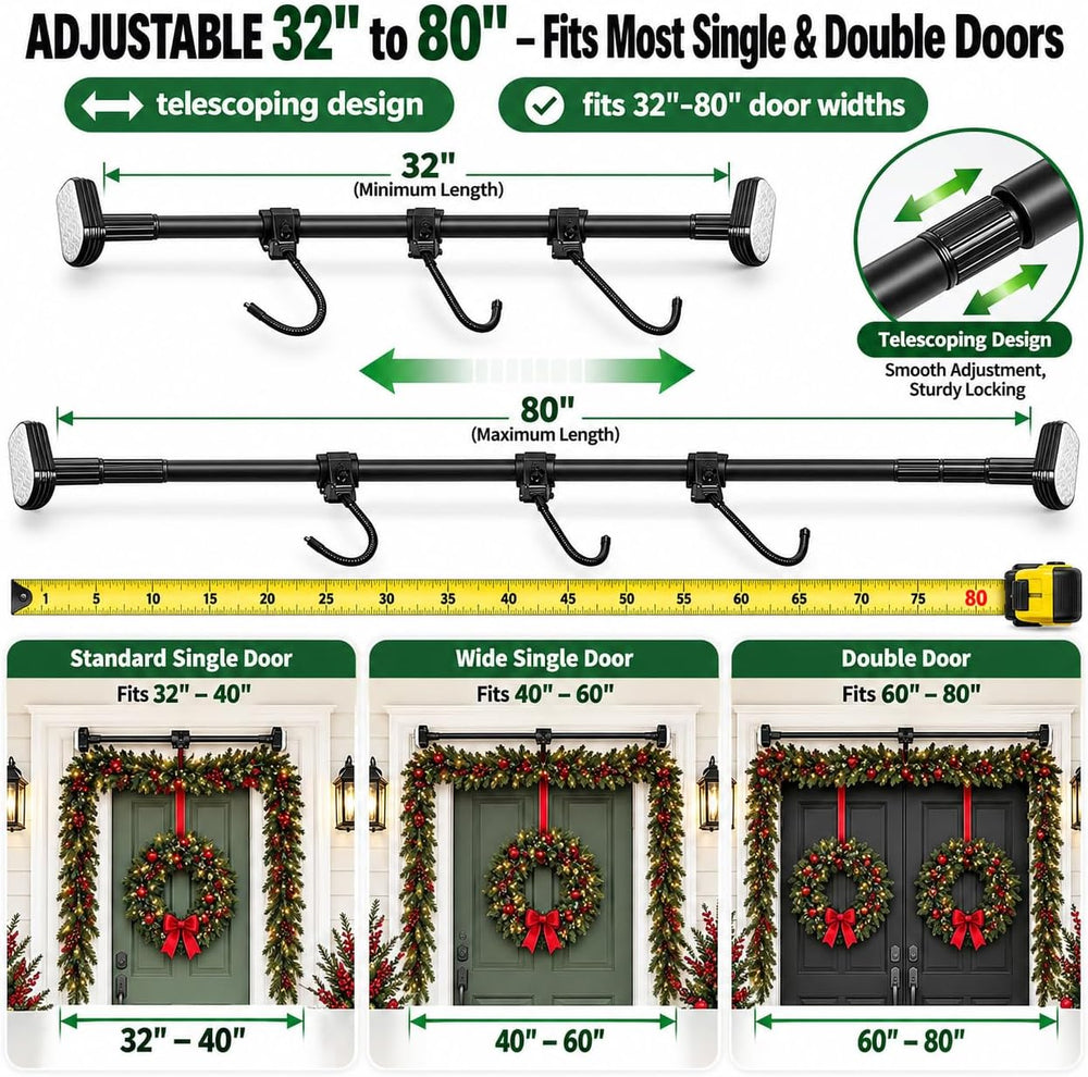Garland Hanger for Front Door, Large Adjustable Front Door Garland Hanger