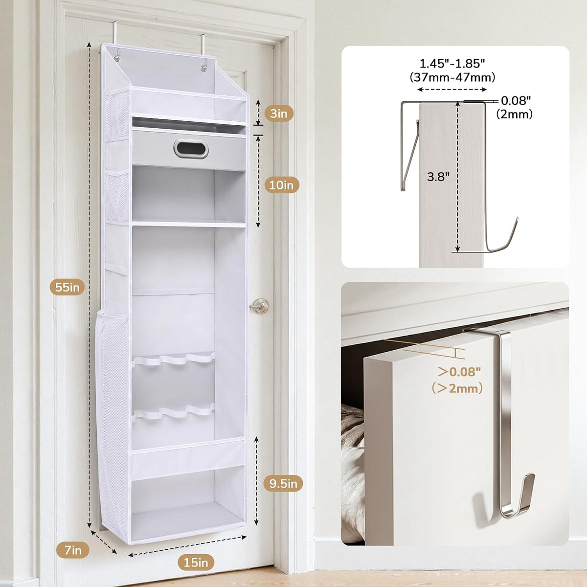 ordovibe wrapping paper storage organizer, over the door on a desk or shelf
