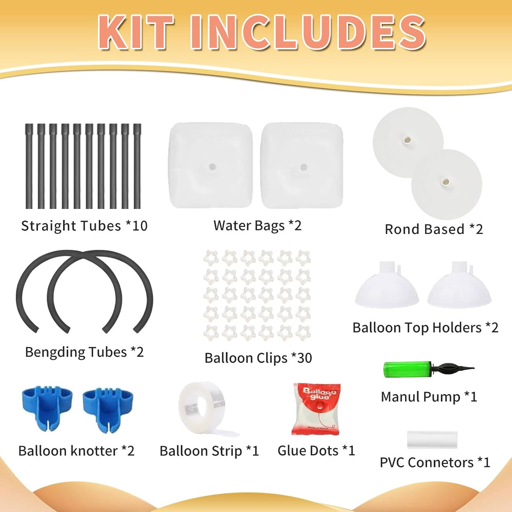 Bazen Balloon Arch Kits 8.2FT & 6FT Black Balloon Arch Stand With Base