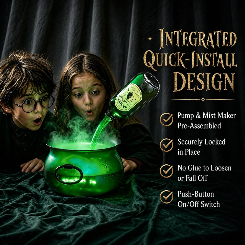 Translucent Witch Cauldron Magic Floating Potion Bottles & Mist Maker