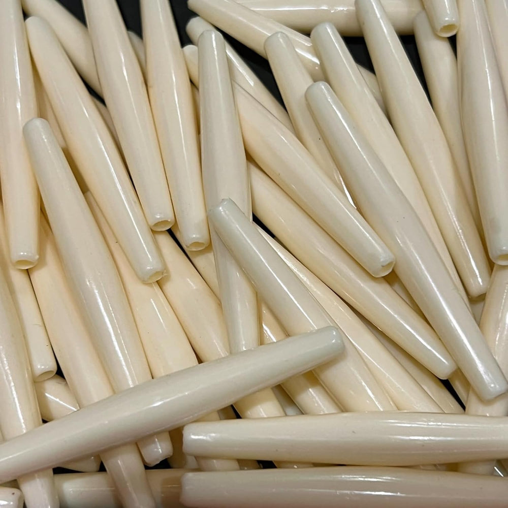 4" (Four inch) Hair Pipe Choker Beads White HAIRPIPE Simulated Bone Plas...