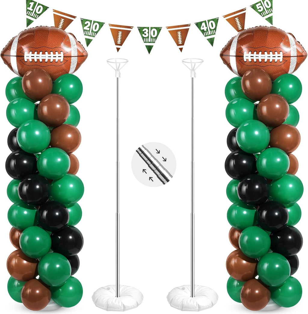 Yalikop 2 Sets Football Party Balloon Column Stand Kit
