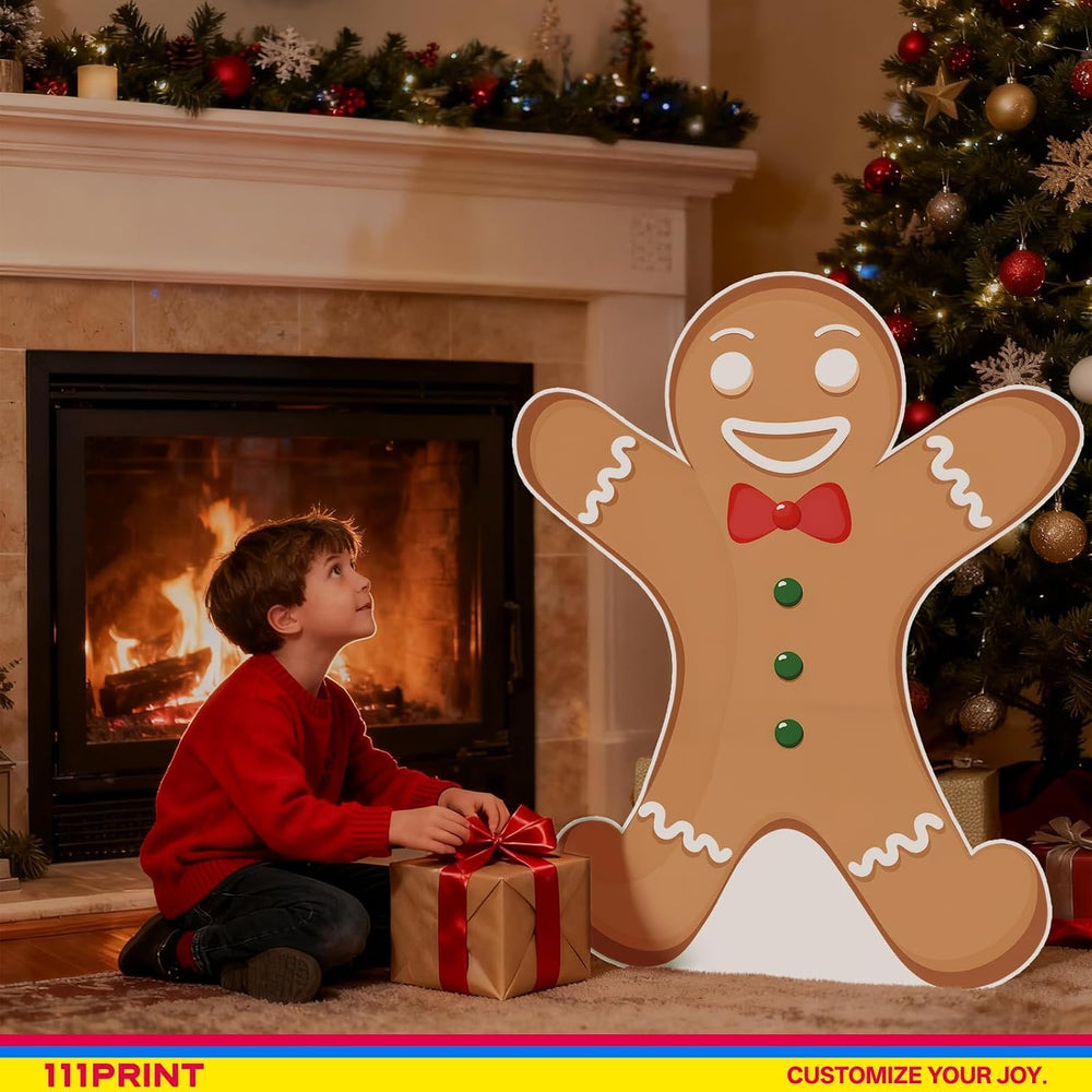Life Size Christmas Gingerbread Cardboard Cutout Standee, 4FT