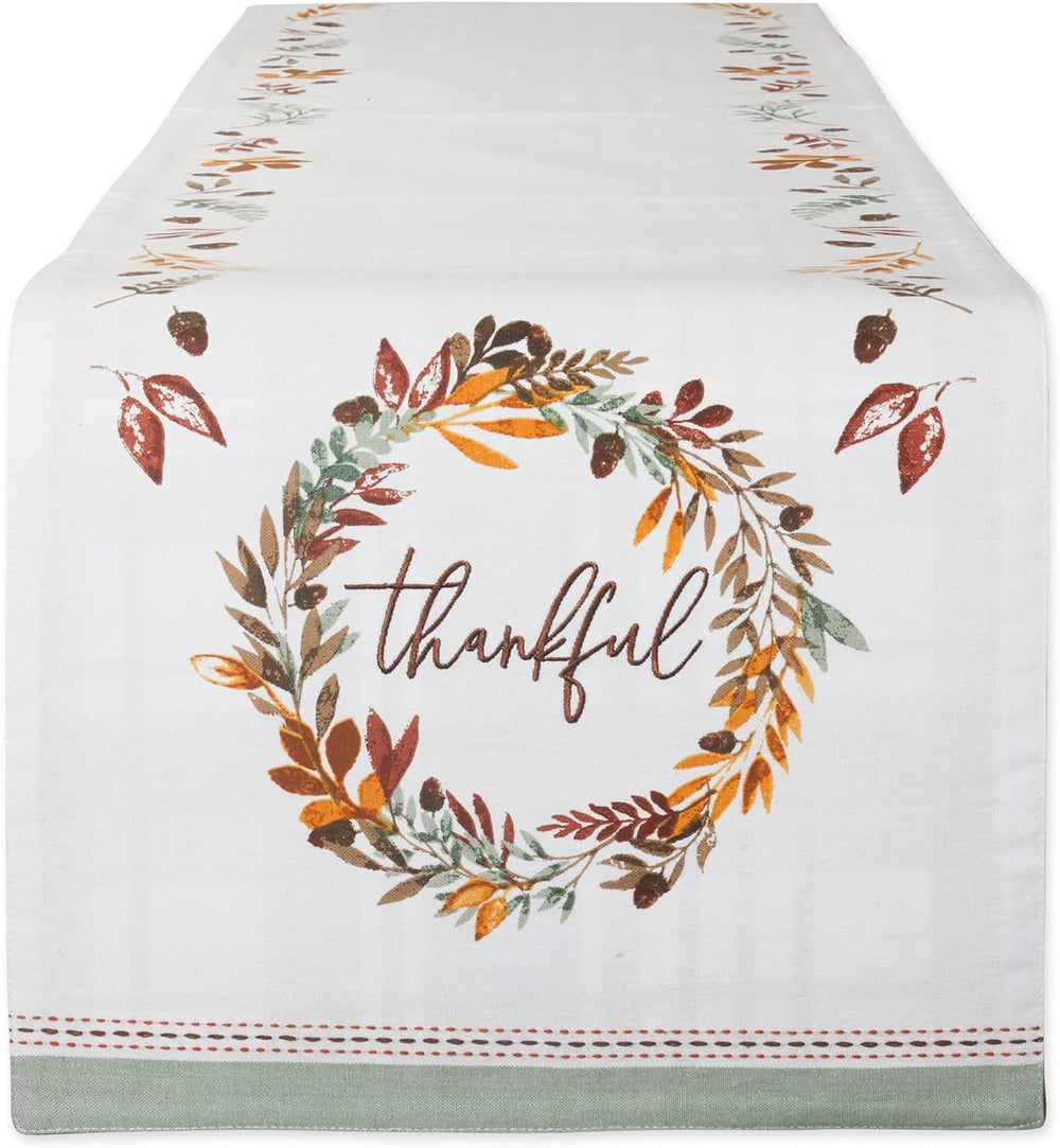 DII Thankful Autumn Collection Fall Tabletop Decoration, Reversible Table Run...