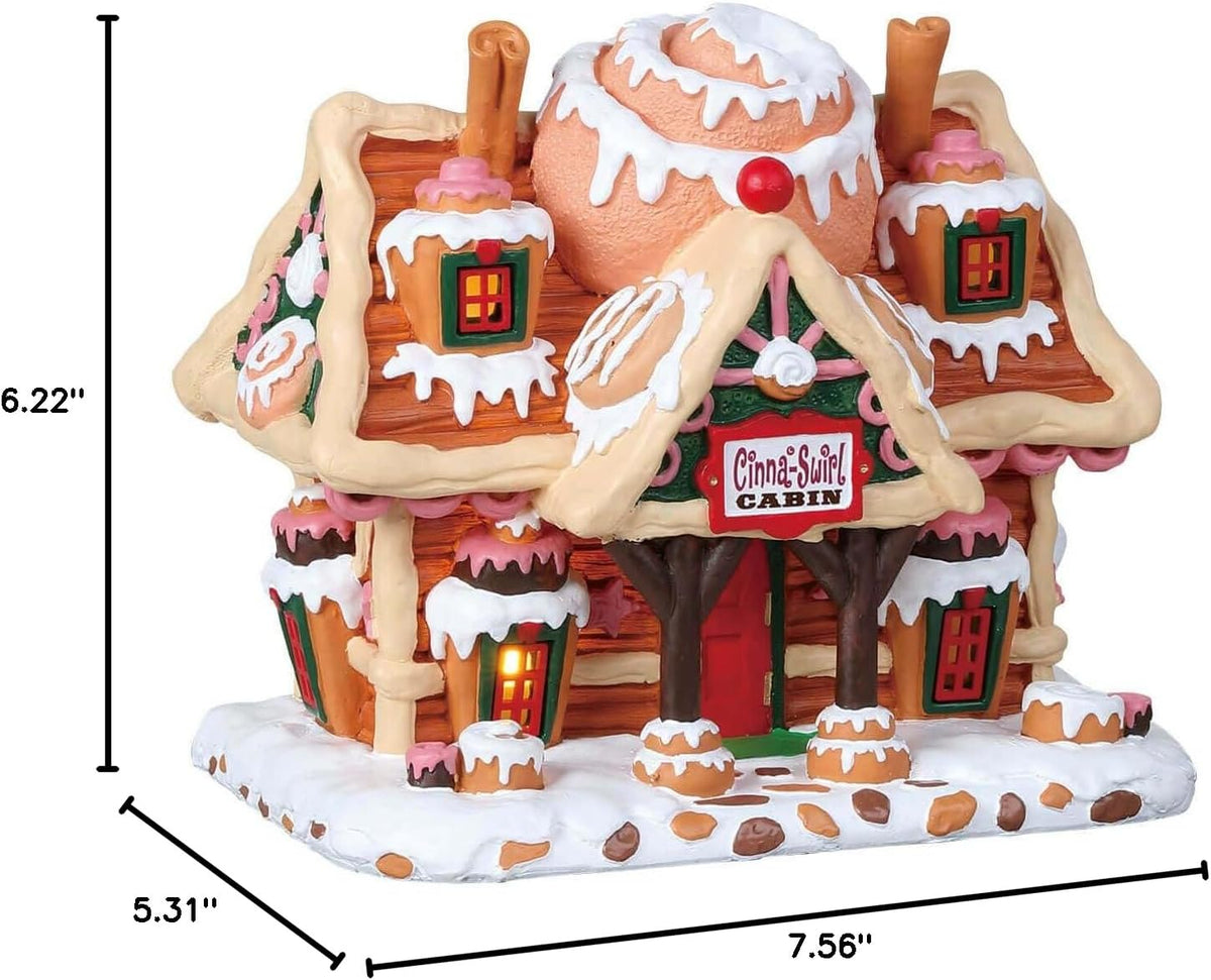 lemax christmas cinna-swirl cabin #85383 cinnamon, side view