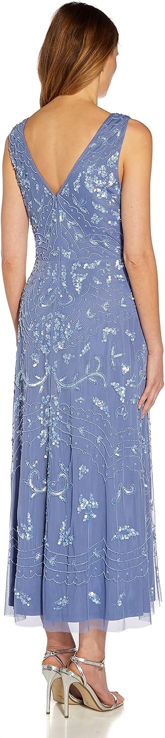 Adrianna Papell Women's Beaded Ankle Length Dress
