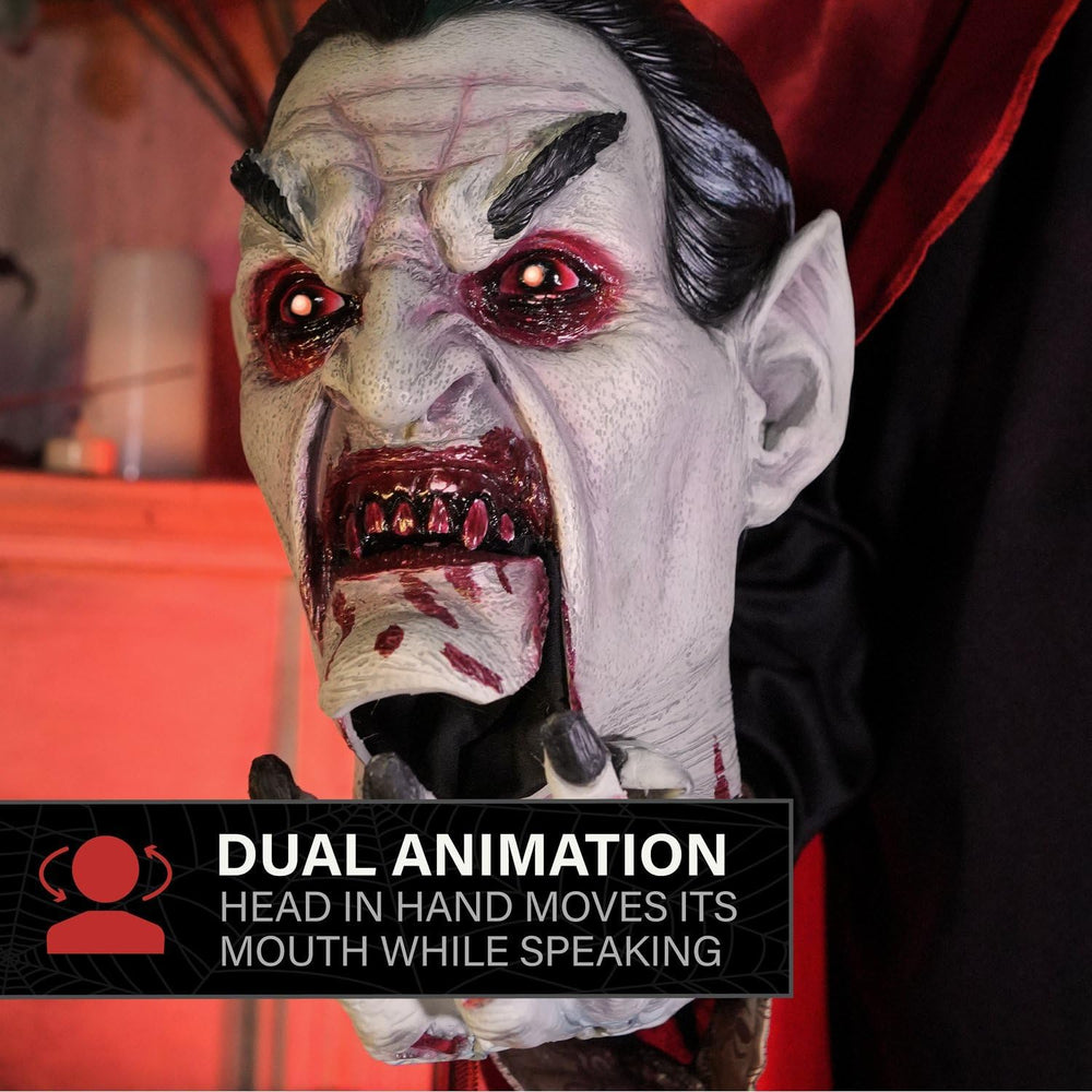 Haunted Hill Farm 5.9-Ft. Decapitated Vampire Holding Head Animatronic