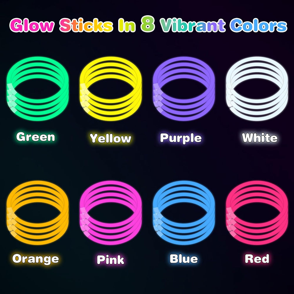 800 Pcs 8 inch Ultra Bright Glow Sticks Bulk Party Favors Pack,Christmas,East...
