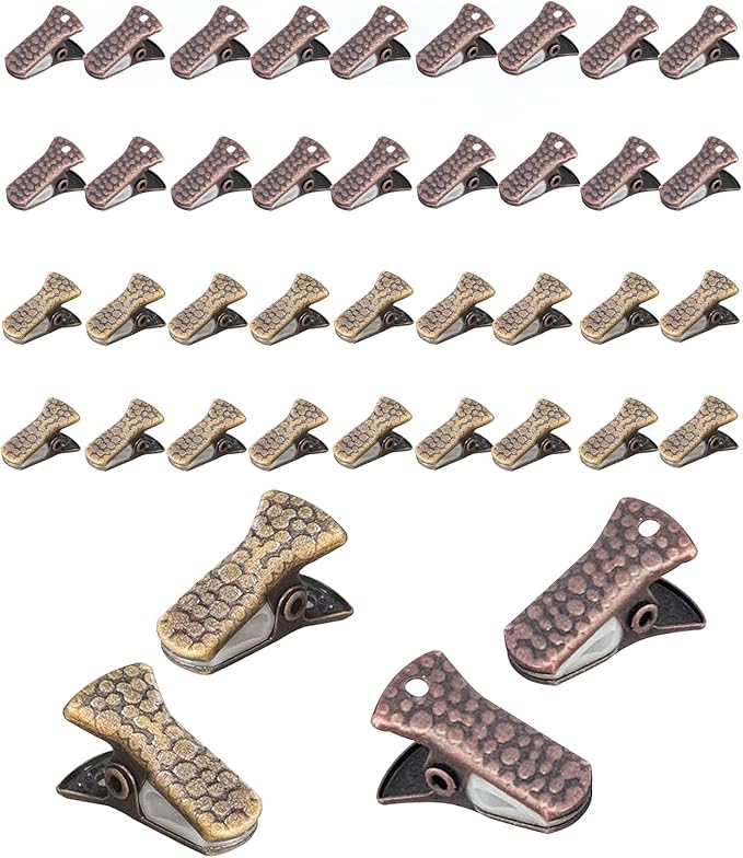 40-Pack Small Alligator Clips with Steel Core & Non-Slip Silicone| Multipurpose Clips for Delicates, DIY Crafts, Office & Home(Copper+Bronze)