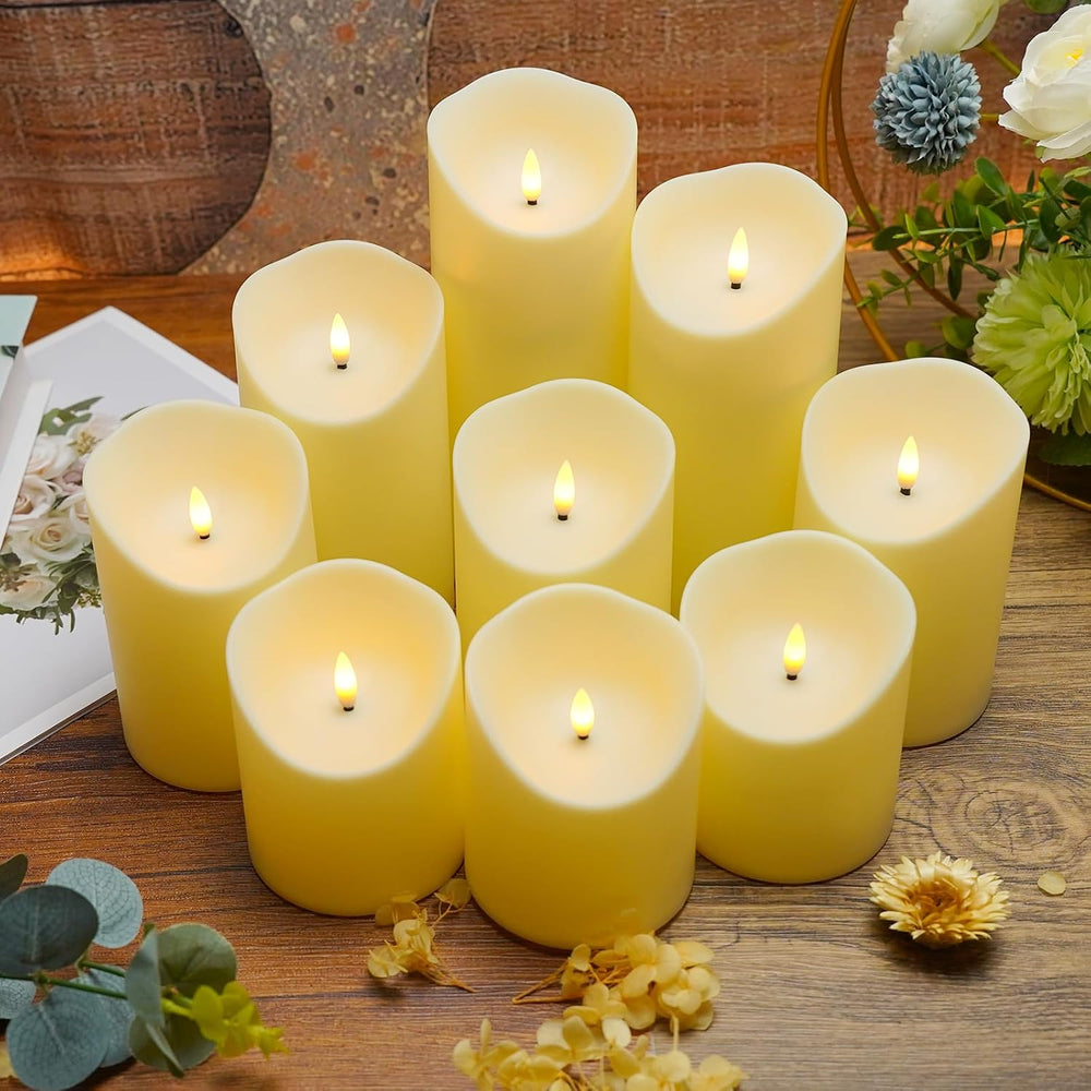 Flameless Candles with Remote, Battery Operated Flickering Flameless Candles,...
