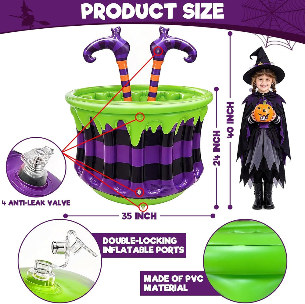 Large Halloween Inflatable Witch Cauldron Cooler Halloween Party Decoration,2...